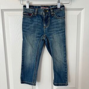Tommy Hilfiger Toddler Slim Straight Leg Jeans Blue Med Wash Adjustable Waist 3T
